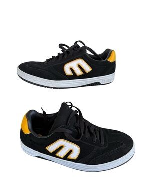 Etnies Mens's Lo-Cut Skate Shoes Size 10 Black & Yellow